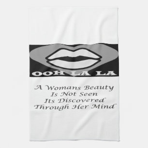 A Womans Beauty message poem feature Tea Towel