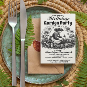 A Woman's Garden Gardener Party Invitation Postcard