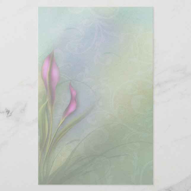 A Womans Heart - Calla Lily Stationery (Front)