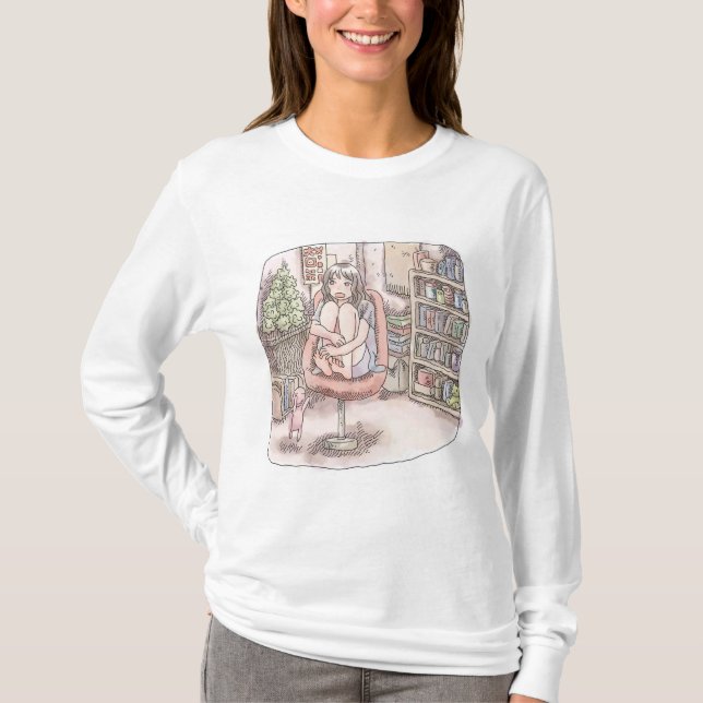 a woman's illustration of a room with a lottery bo T-Shirt (Front)