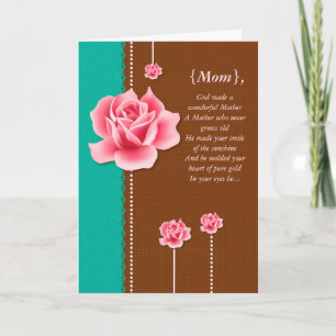 A Wonderful Mother Elegant Mother's Day Card