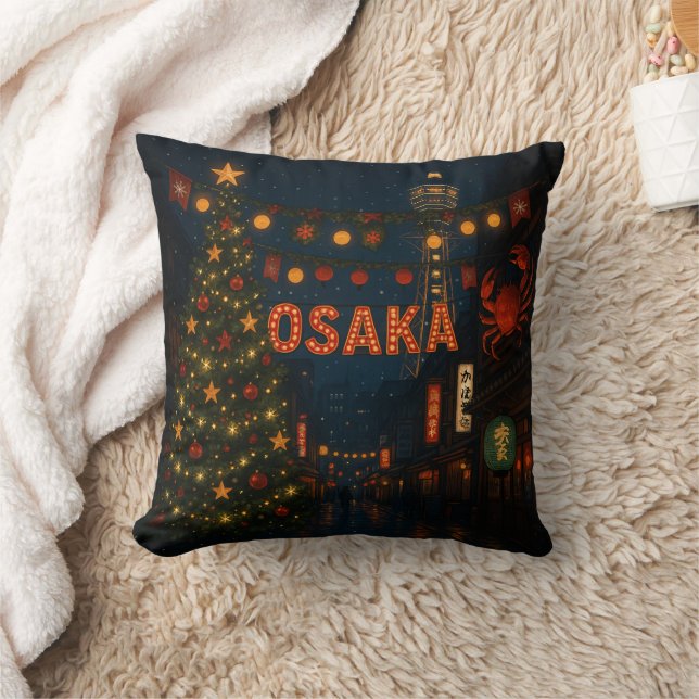 A wonderful nighttime Christmas in Osaka Cushion (Blanket)