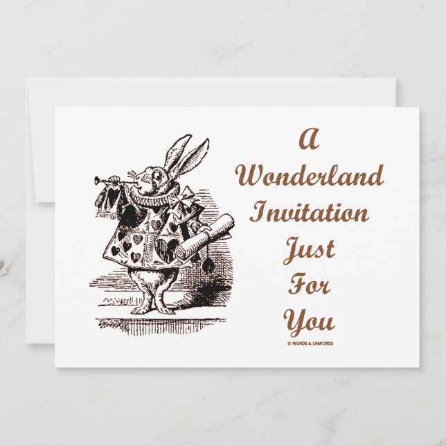 A Wonderland Invitation Just For You White Rabbit (Front)
