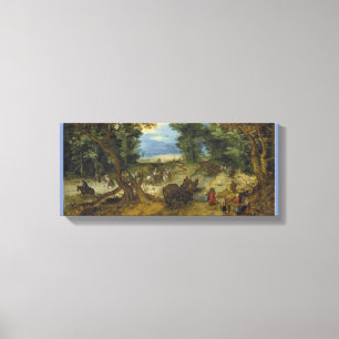 A Wooded Landscape With Travelers on a Path Canvas Print