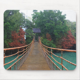 A wooden bridge in a Chinese folk culture park. Mouse Pad