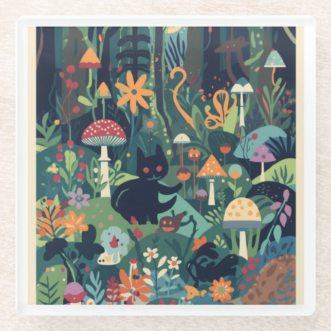 A woodland scene coaster (Front)