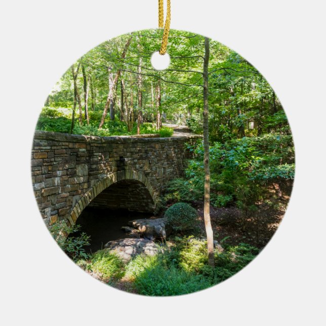 A Woodlands Walkway Bridge Ceramic Tree Decoration (Front)