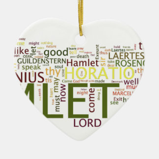A wordle made for the text of Shakespeare's Hamlet Ceramic Tree Decoration