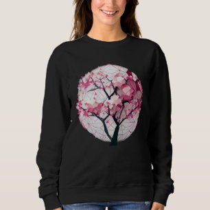 A Work of with a Cherry Blossom Sphere Geometric Sweatshirt