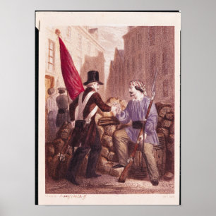 A Worker Sharing his Bread with a Student Poster