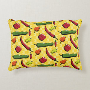 A World of Chilli Peppers Accent Pillow