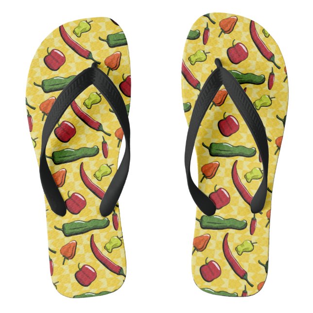A World of Chilli Peppers Flip Flops (Footbed)