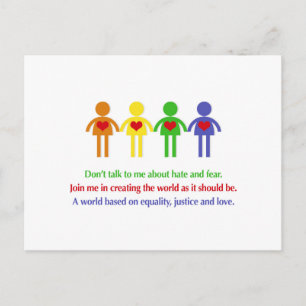 A World of Equality, Justice and Love Postcard