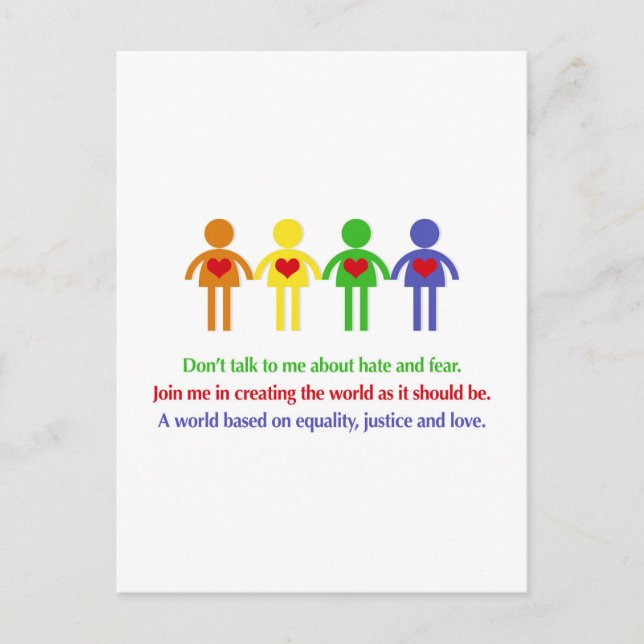 A World of Equality, Justice and Love Postcard (Front)