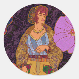 A World of Flowers Classic Round Sticker