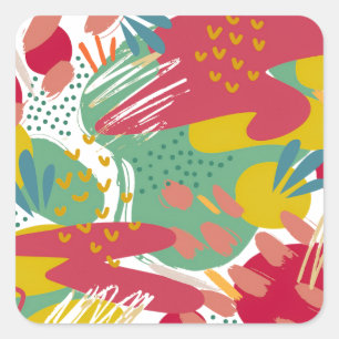 A world of vibrant colors square sticker