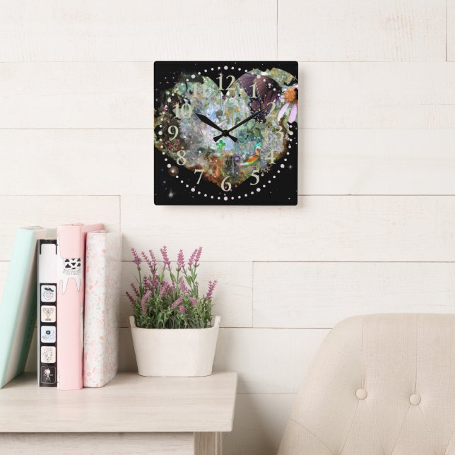 A World Of Your Own 2 Square Wall Clock (Reading Room)