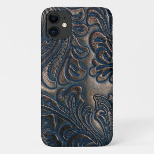A Worn Vintage Embossed Dark Brown Leather Design Case-Mate iPhone Case