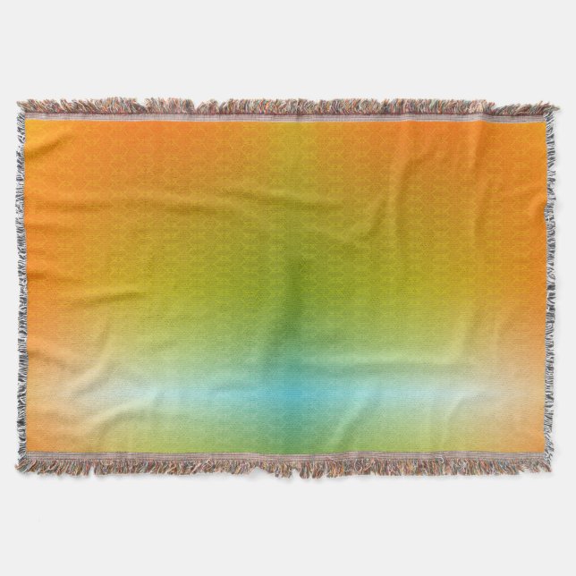 A woven blanket with a gradient design  (Front)
