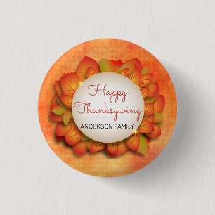 A Wreath of Fall Leaves 3 Cm Round Badge