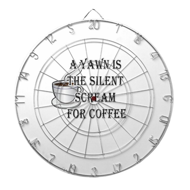 A Yawn Is The Silent Scream For Coffee Dartboard (Front)