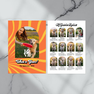 "A Year in Review" Retro Dog Lovers Photo Collage Holiday Card