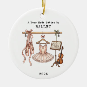 A year Made Better By Ballet Christmas Holiday Ceramic Tree Decoration