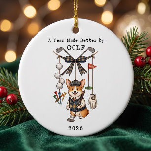 A year Made Better By Golf Christmas Holiday Ceramic Tree Decoration