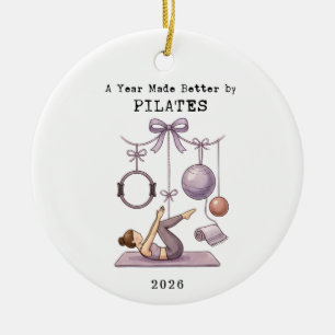 A year Made Better By Pilates Christmas Holiday Ceramic Tree Decoration