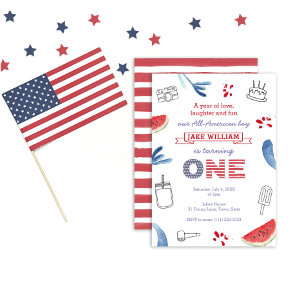 A Year Of Love Laughter And Fun All-American Party Invitation