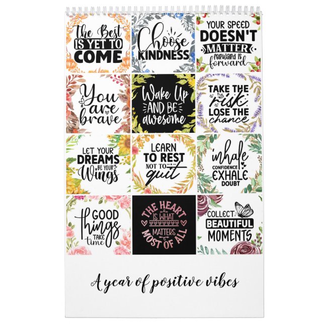 A year of positive vibes calendar (Cover)