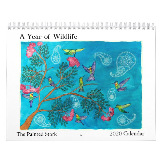 A Year of Wildlife- 2020 Illustrated Wall Calendar (Cover)