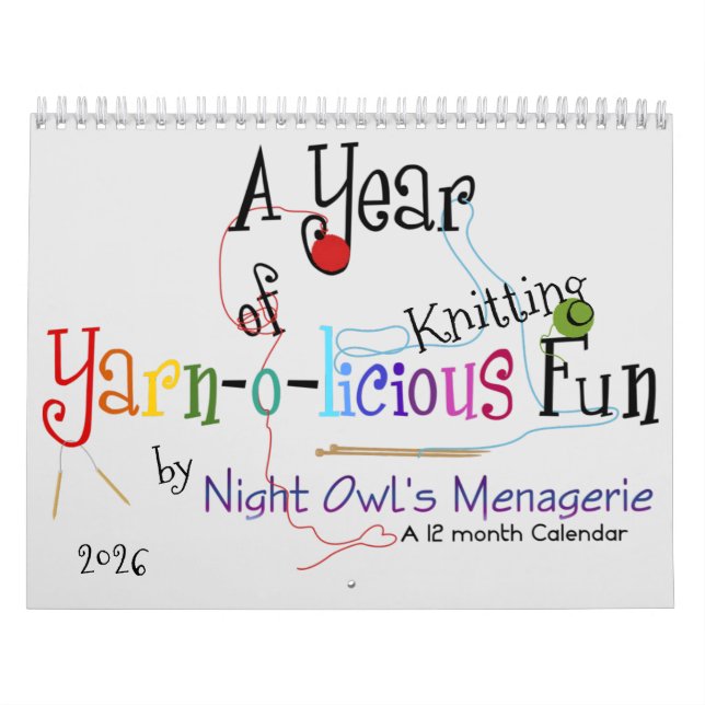 A Year of Yarn-o-licious Knitting Fun Calendar (Cover)