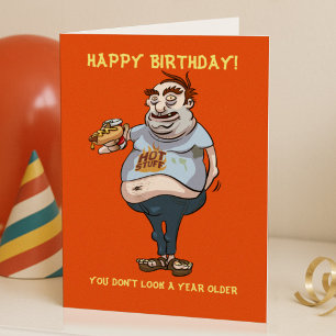 A Year Older Couch Potato Cartoon Card