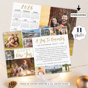 A Year To Remember 12 Photo 2025 Calendar Holiday Card