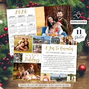 A Year To Remember 12 Photo Collage Calendar Holiday Card