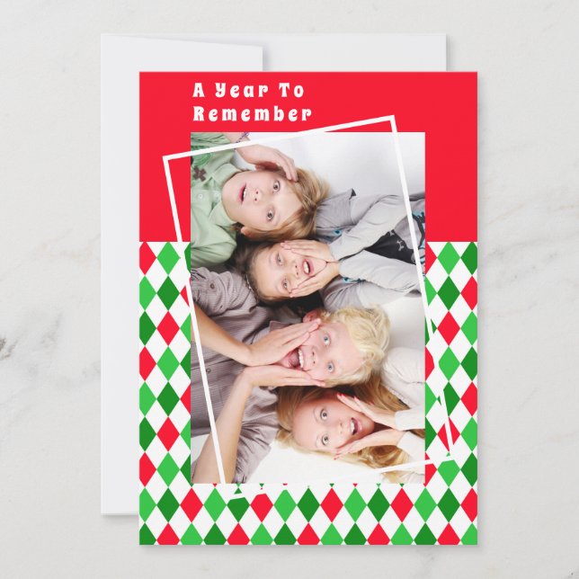 A Year to Remember Argyle Christmas Holiday Photo (Front)