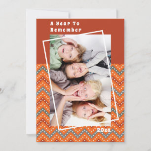 A Year to Remember Chevron Christmas Holiday Photo