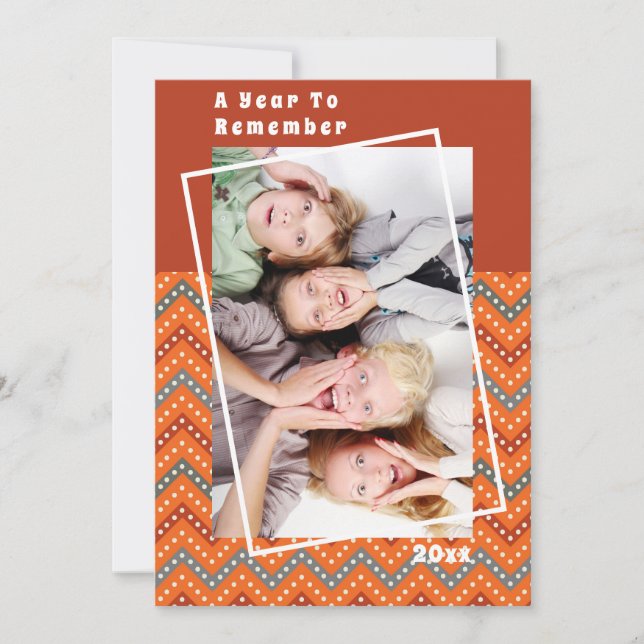 A Year to Remember Chevron Christmas Holiday Photo (Front)