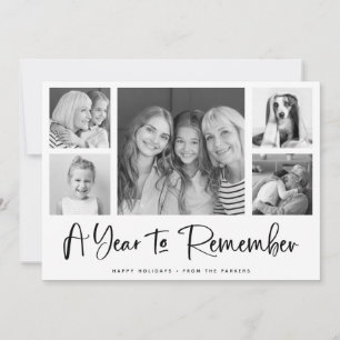 A Year to Remember   Minimalist Photo Grid Holiday Card