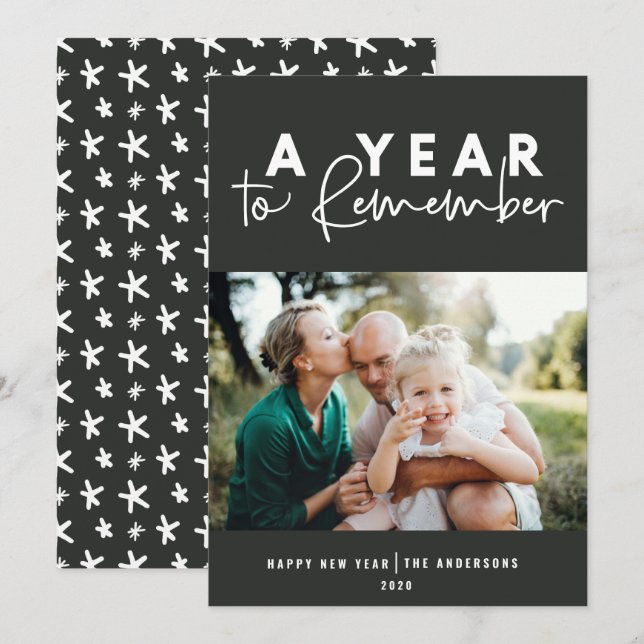 A year to remember modern photo new year (Front/Back)