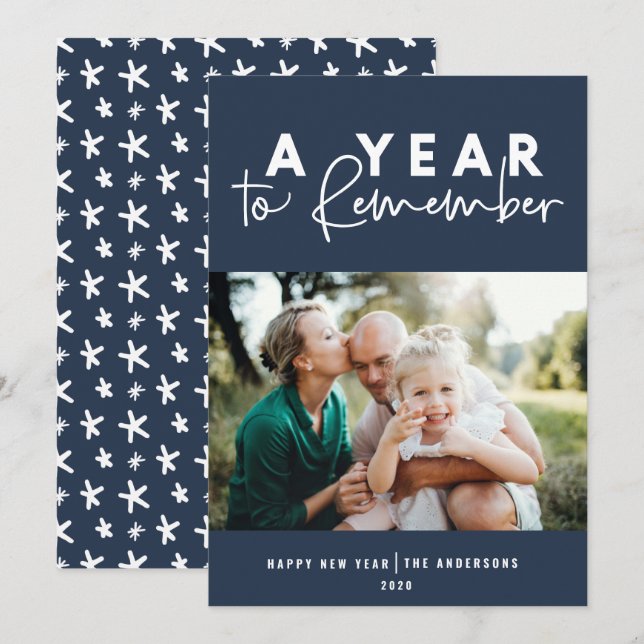 A year to remember modern photo new year (Front/Back)