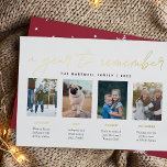 A Year to Remember | Year in Review Photo Collage<br><div class="desc">Unique modern holiday card design features four favourite photos with custom captions, with your family name and "A Year to Remember" above in luxe gold foil lettering. Create an engaging year-in-review style card for family and friends by sharing photos of your family's special moments and describing them with our custom...</div>
