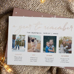 A Year to Remember | Year in Review Photo Collage<br><div class="desc">Unique modern holiday card design features four favourite photos with custom captions, with your family name and "A Year to Remember" above in luxe rose gold foil lettering. Create an engaging year-in-review style card for family and friends by sharing photos of your family's special moments and describing them with our...</div>