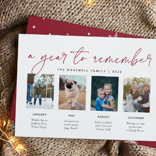 A Year to Remember   Year in Review Photo Collage Holiday Card