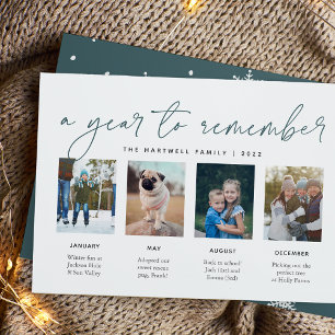 A Year to Remember   Year in Review Photo Collage Holiday Card