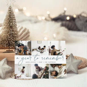 A Year to Remember Year in Review Photo Collage Holiday Card