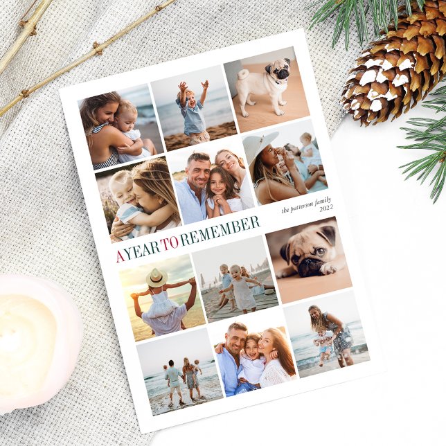 A Year to Remember | Year in Review Photo Collage Holiday Card (Creator Uploaded)