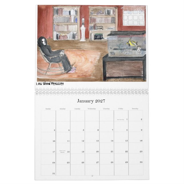 A Year With Death Calendar (Jan 2027)