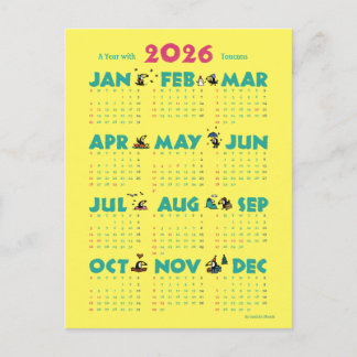 A Year with Toucans: Calendar 2026-Y Holiday Postcard